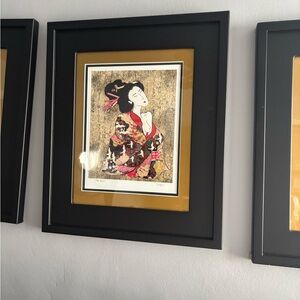Sophisticated Geisha Art Print with Black Frame